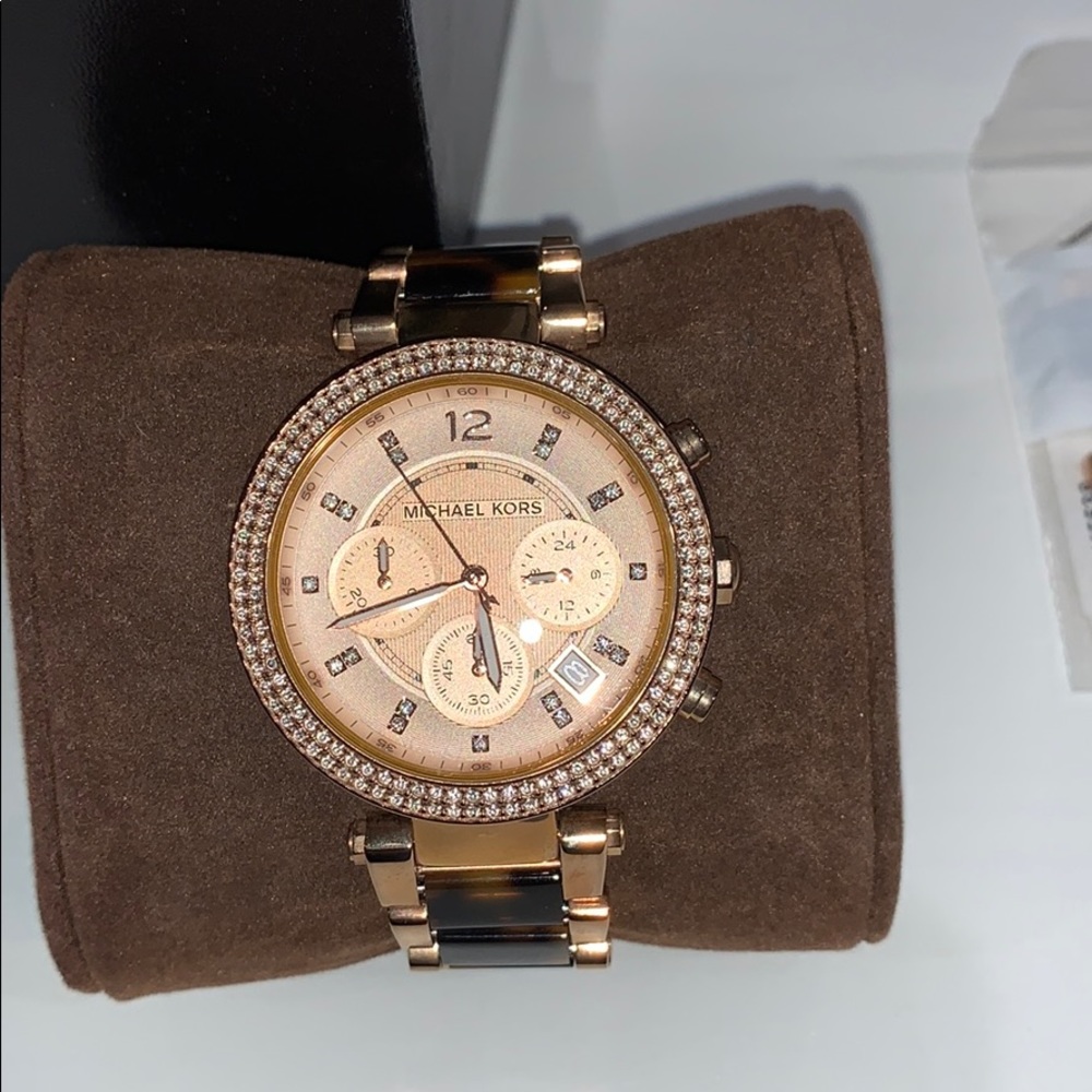 MK rose gold watch